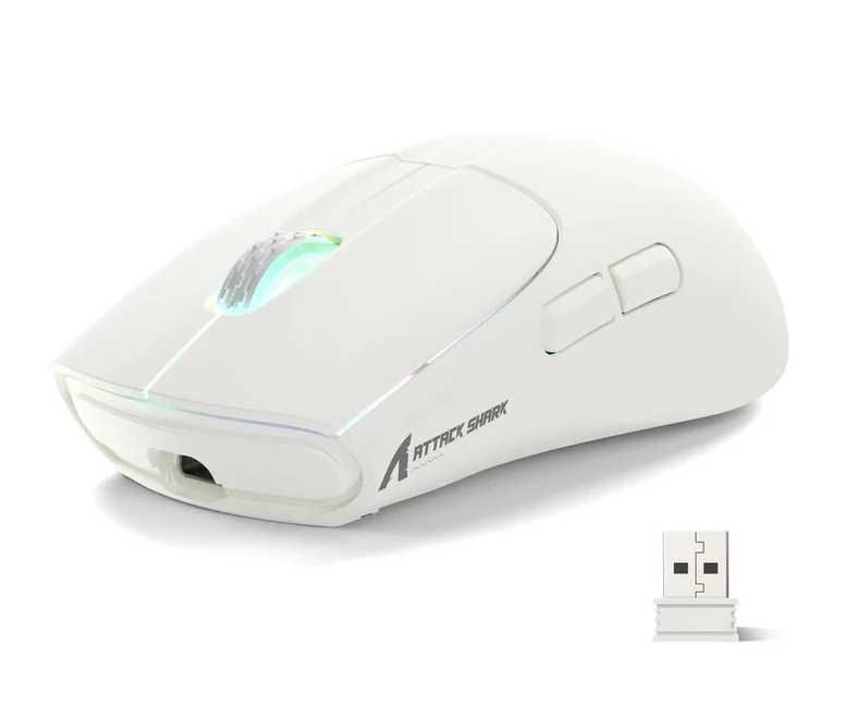 Mysz bezprzewodowa bluetooth attack shark X5 rgb biała gaming