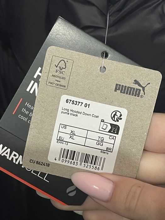 Новий Пуховик Puma Long 675377_01 Оригінал Зима Куртка Довга L XL пума