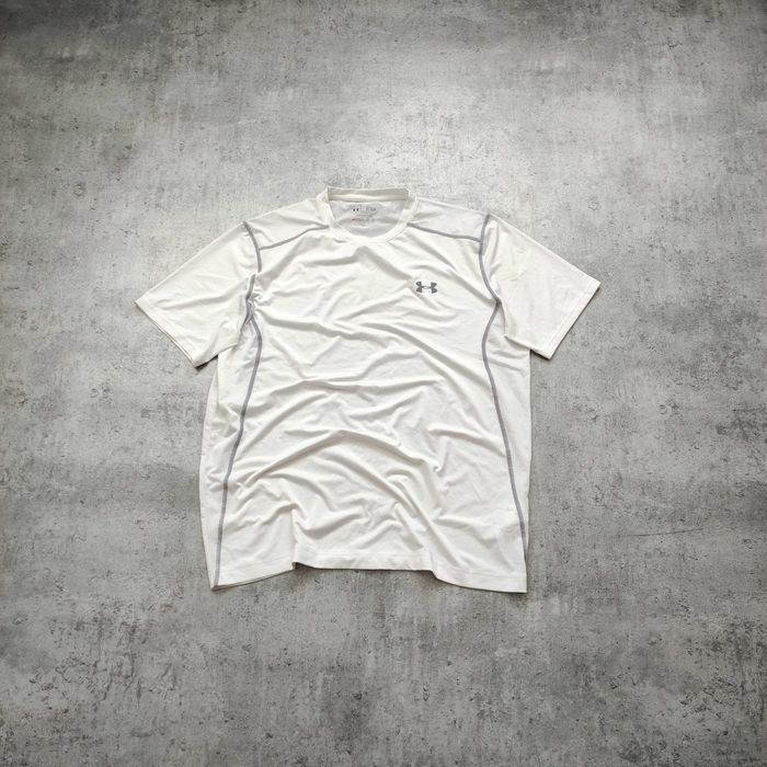 MĘSKA PREMIUM Biała Sportowa Koszulka Trening Bieganie Under Armour