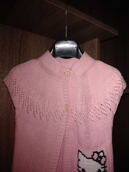 Кофта болеро накидка для девочки "Hello Kitti" 5 - 6 лет, рост 116см