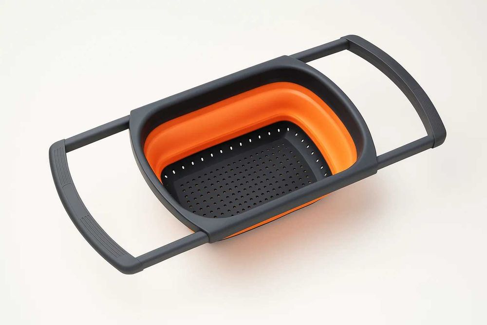 Дуршлаг-трансформер силиконовый 38×27×12,5 см с выдвижными ручками