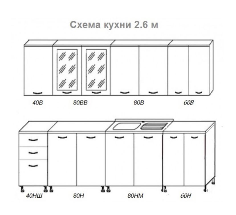 Скидка! Кухня комплектом 2 м, 2,6 м В НАЯВНОСТІ