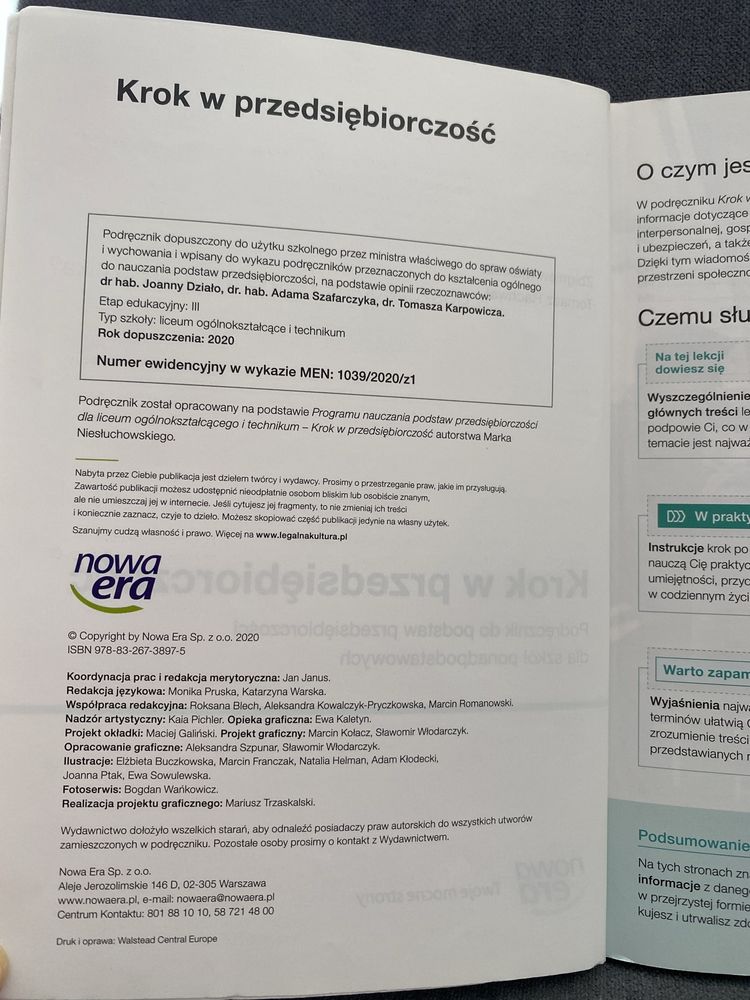Krok w przedsiębiorczość liceum i technikum
