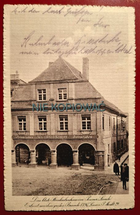 Pocztówka Leszno Winiarnia Piwiarnia Willibald Stolpe z obiegu