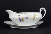 Sosjerka secesyjna porcelana kwiaty maki anemony vintage