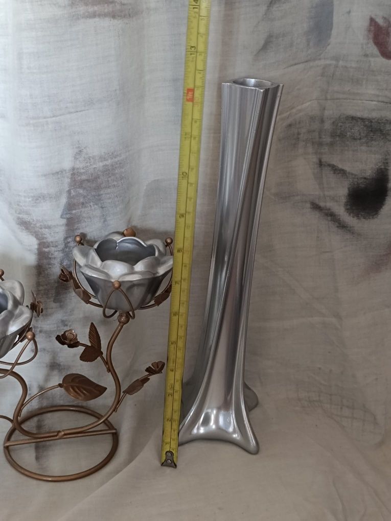 Conjunto de decoração castiçal + jarro
