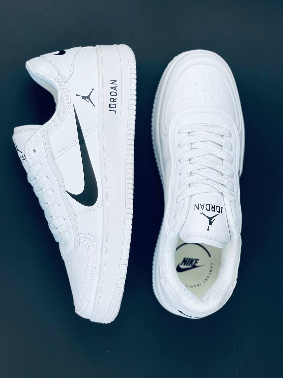 Мужские Кроссовки Nike Jordan Белые Кожаные Кросовки Найк Джордан