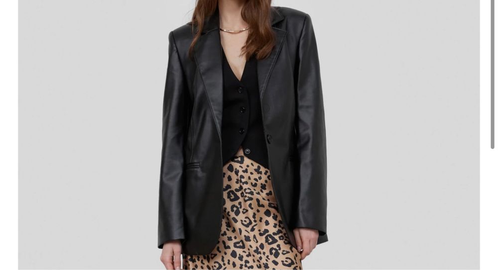 Піджак шкіряний кожаний pull&bear