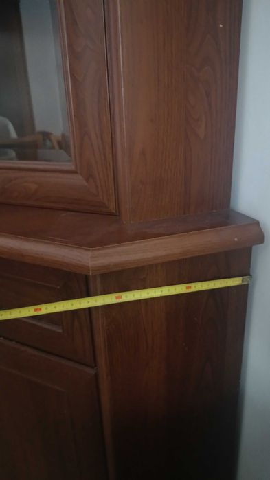 Witryna narożna brązowa 206 cm