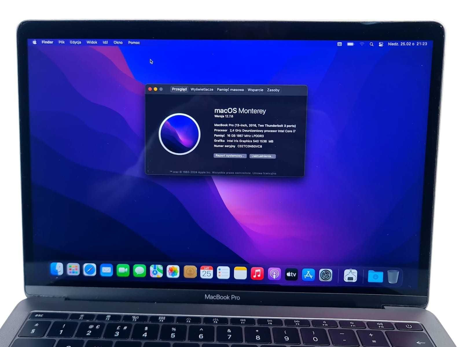 Apple MacBook Pro A1708 RETINA 13,3" i7 16GB 256GB SSD TOUCHBAR MacOS