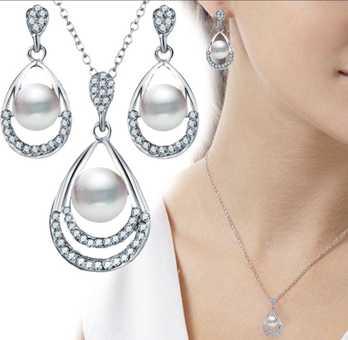 Naszyjnik kolczyki zestaw Nowy