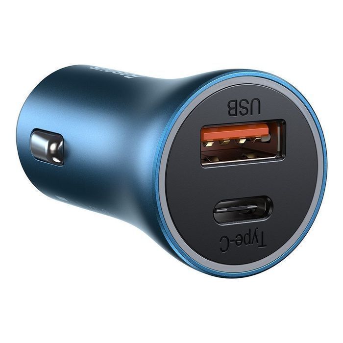 Baseus Ładowarka Samochodowa USB 40W USB-C - Lightning Niebieska