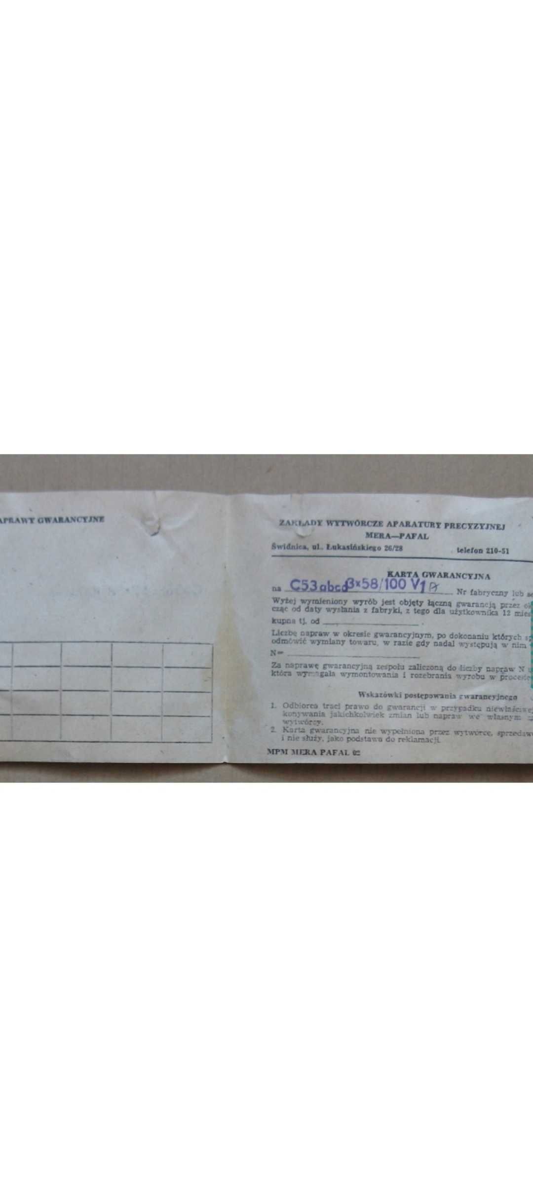 Licznik ( Urządzenie Pomiar Prądu )Trójfazowy Dwutaryfowy  PAFAL 1985