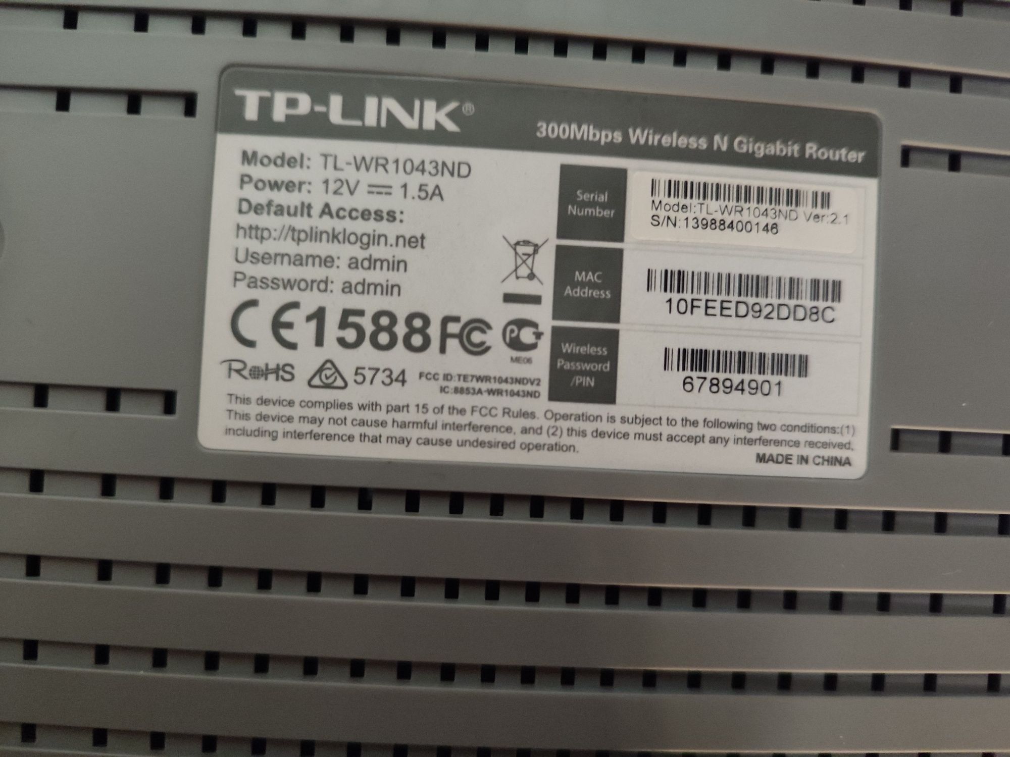 Router Wi-Fi TP-LINK TL-WR1043ND v2.1 Gargoyle PL