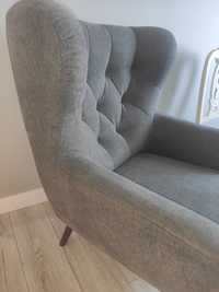 Fotel pikowany siwy