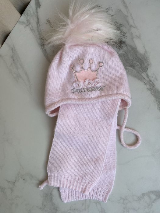 Набір шапка шарф зимова тепла на флісі 0-6 місяців