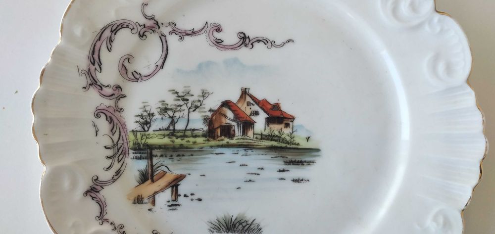 Prato Vista Alegre antigo 1881 a 1921 Séc XIX/XX Bordo recortado