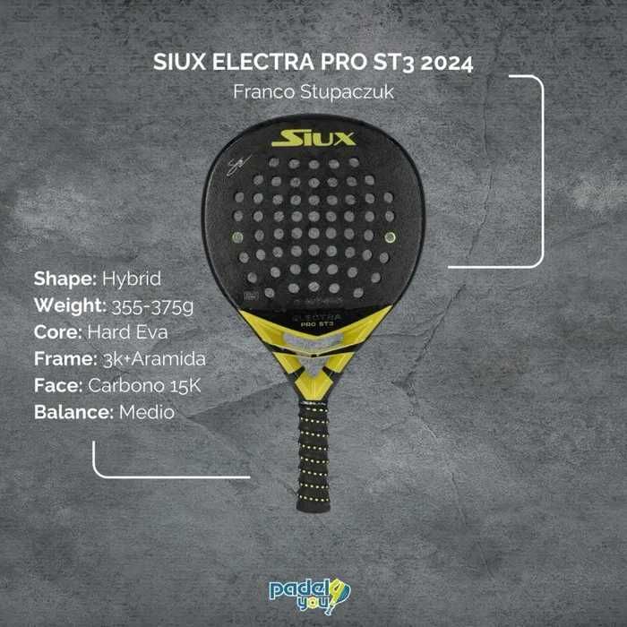 Raquete de Padel SIUX ELECTRA PRO ST3 2024 como nova