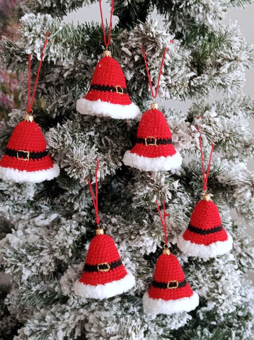 Unikatowe Dzwonki Mikołaja - Handmade zestaw 6 szt.