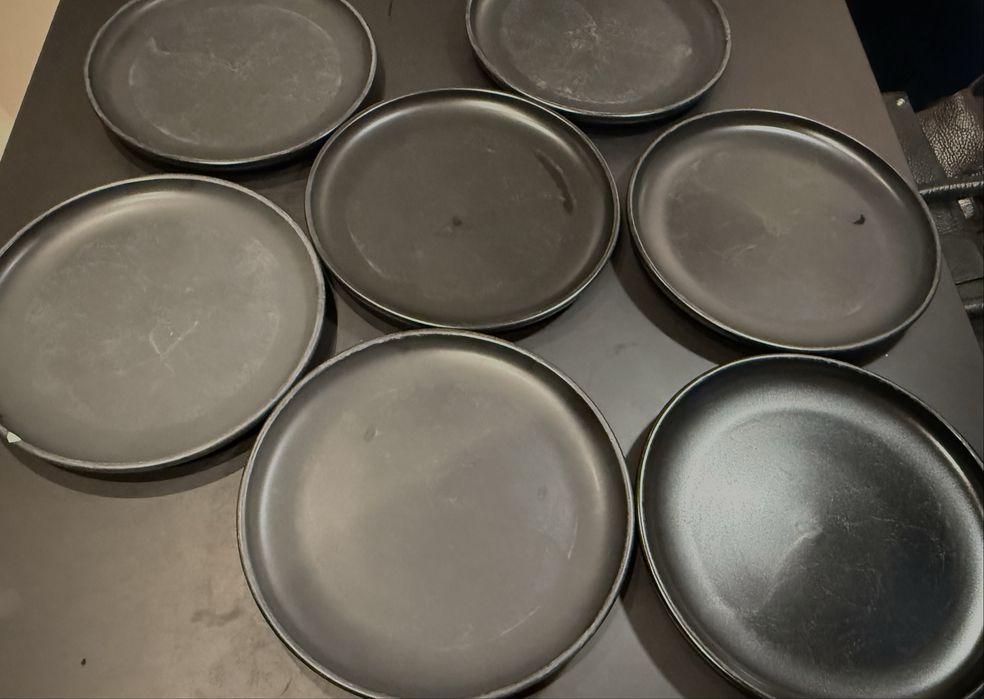 zestaw 6 sztuk talerzy czarne