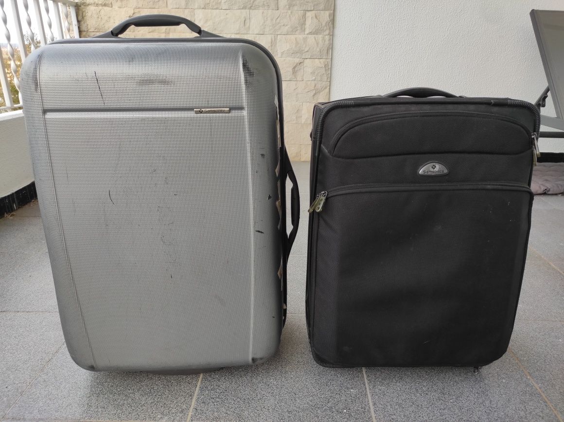 Malas Samsonite de viagem avião voo  rígida 58x42x25 e 55x40x20