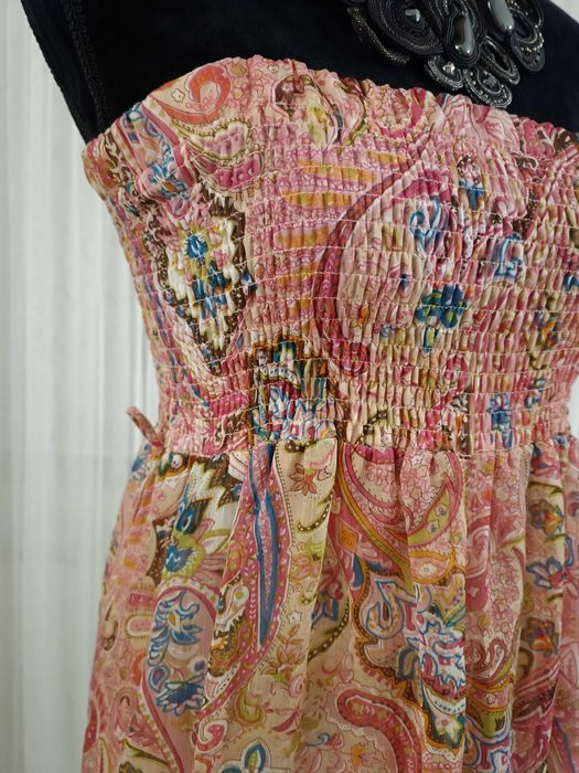 Sukienka plażowa szyfonowa różowa, Boho, Pussycat London, S/36