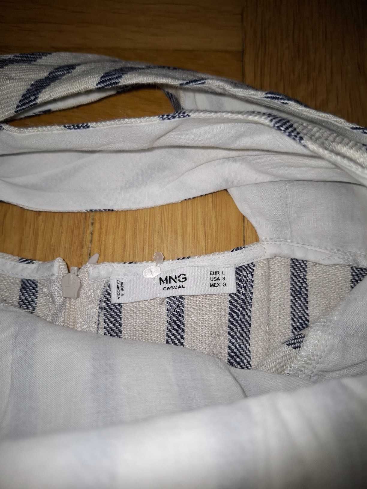 Mango len lniana sukienka 38