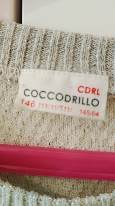 Szary sweterek coccodrillo rozmiar 146