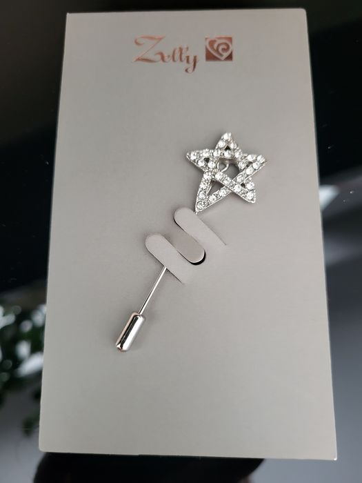 Nowa Biżuteria ślubna kwiat, garnitur,  broszka