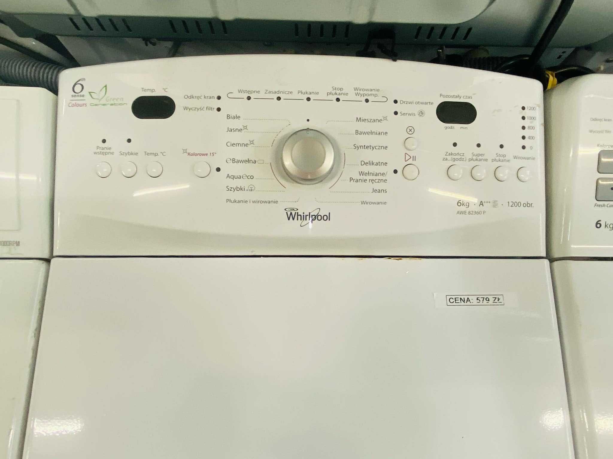 Pralka Whirlpool AWE 82360P – ładowana od góry, 6 kg, 1200 obr/min