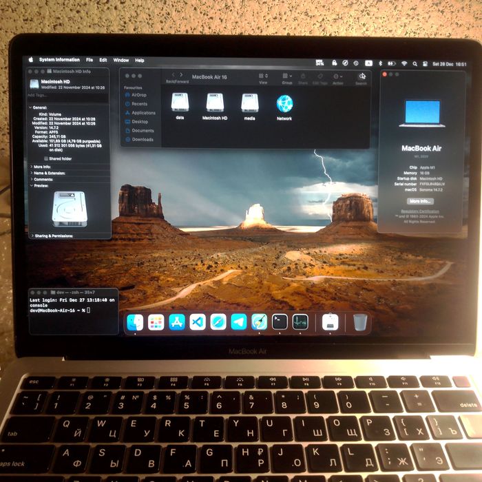 MacBook Air 2020 M1 custom 16/256 недоліки