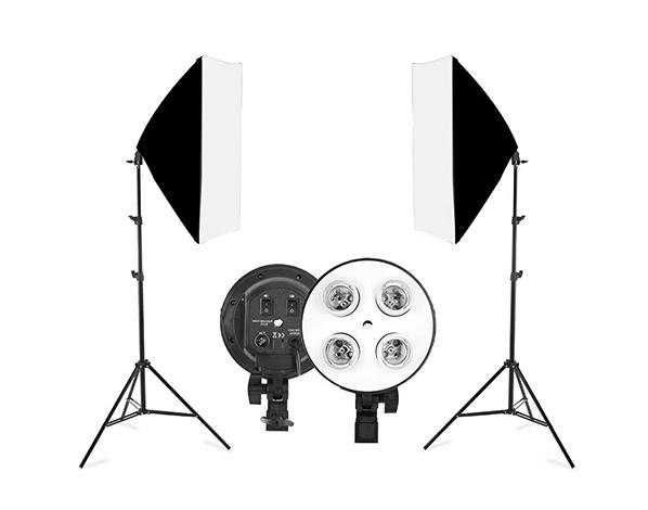 Студійне світло | 1 тримач 7 LED ламп, 2 софтбокси