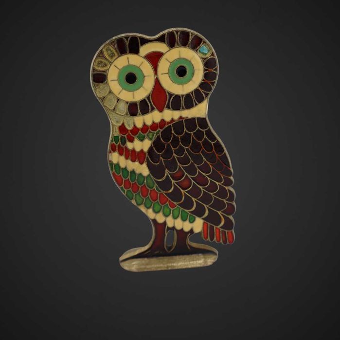 Figurka sowy z mosiądzu b51/113057