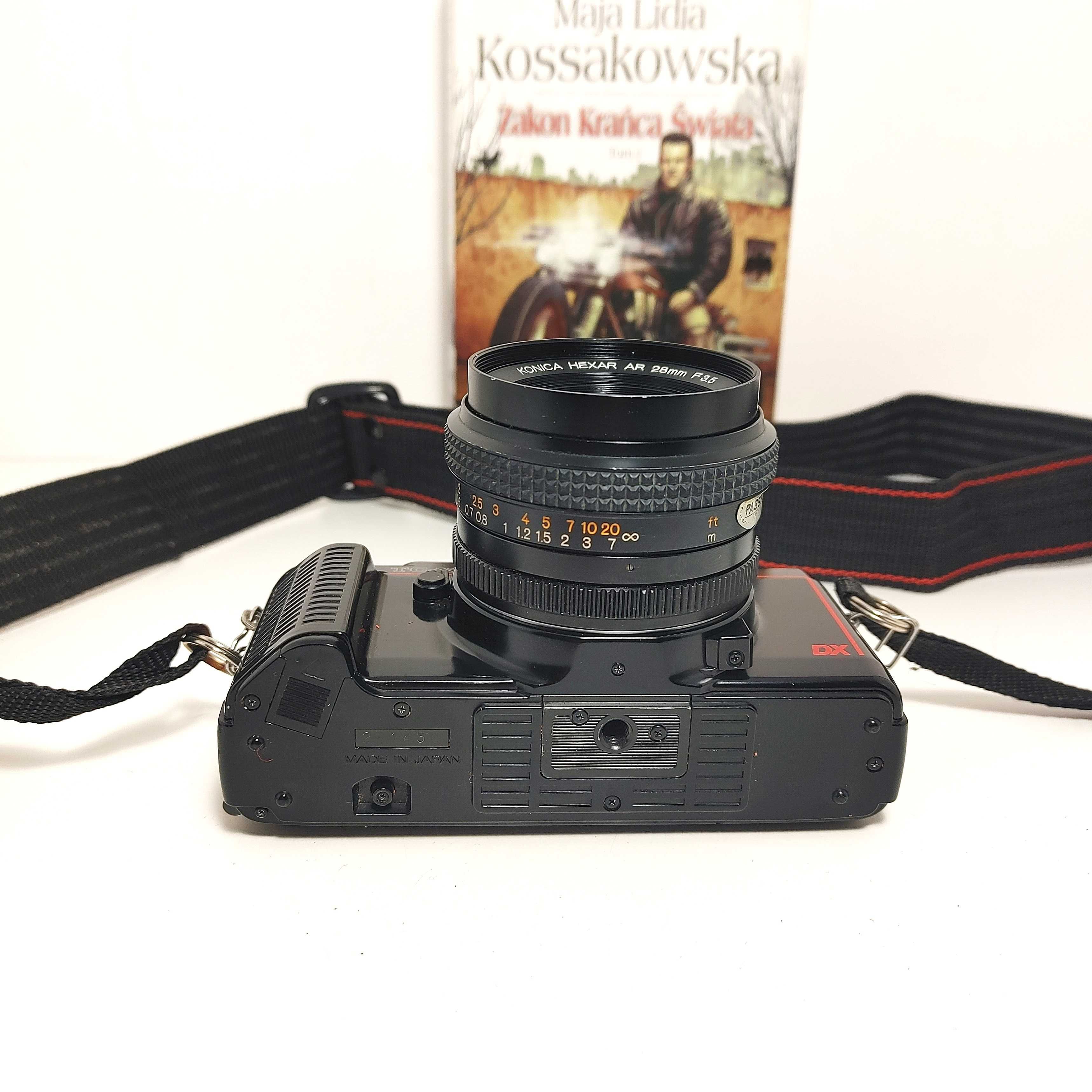 Ostatnia Lustrzanka analog KONICA Czarna KONICA TC X lens Hexar 28mm