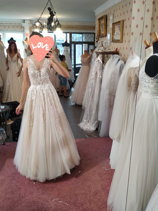 Suknia ślubna listki rozm. M