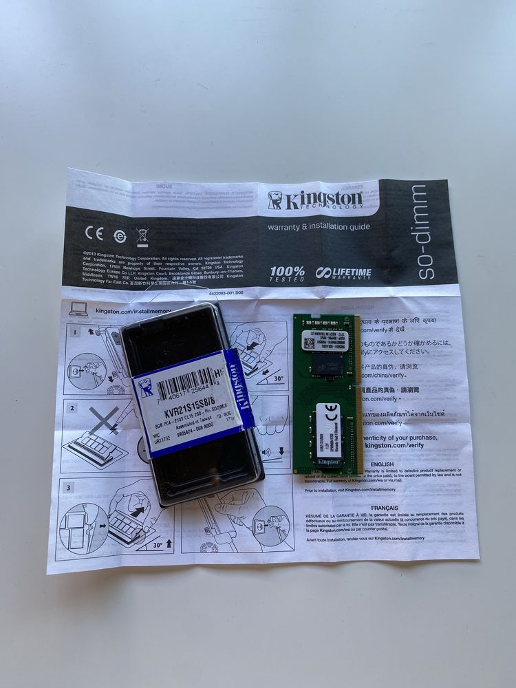 Memória portátil RAM Kingston 8GB DDR4