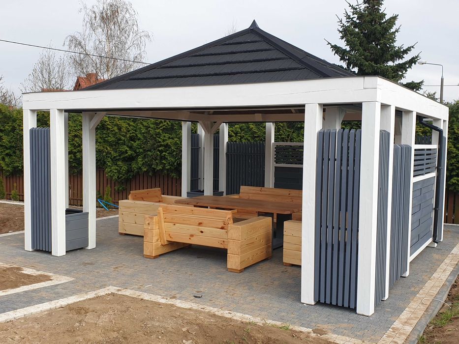 altanka ogrodowa nowoczesna drewniana