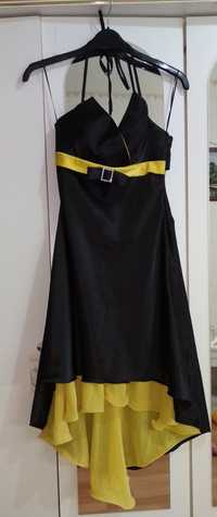 Платье нарядное черно-желтое