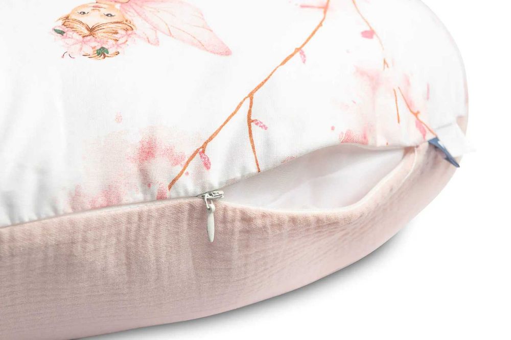 Rogal do karmienia Muślin Sensillo kol. wróżki różowy