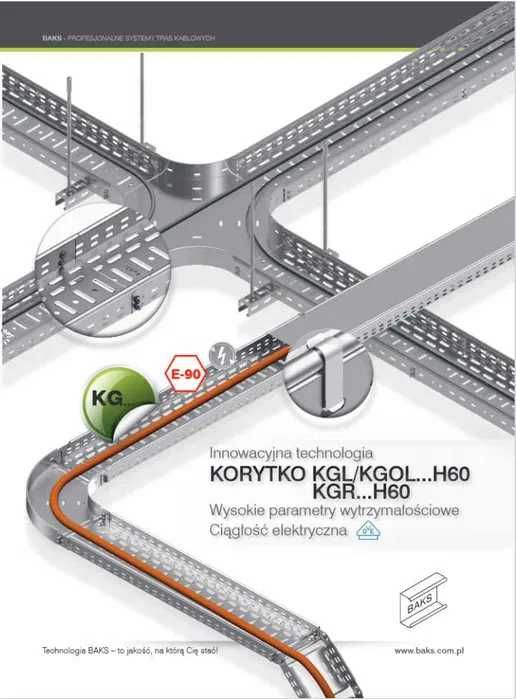 Drabinki kablowe Zakręty Koryto Drabina Trójniki E90 Baks 6 ZŁ. KG