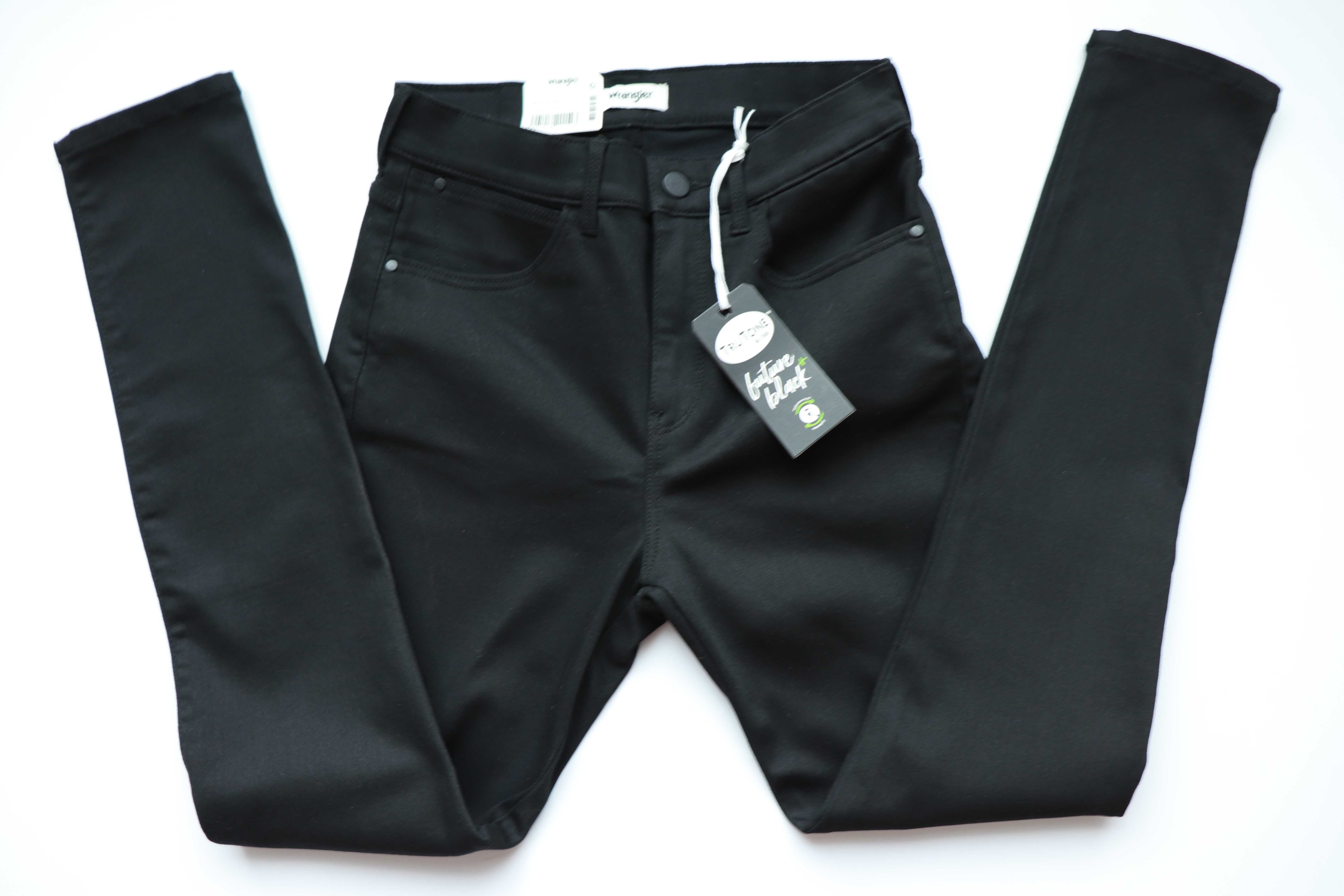 WRANGLER HIGH SKINNY 630 W28 L30 damskie spodnie jeansy nowe czarne