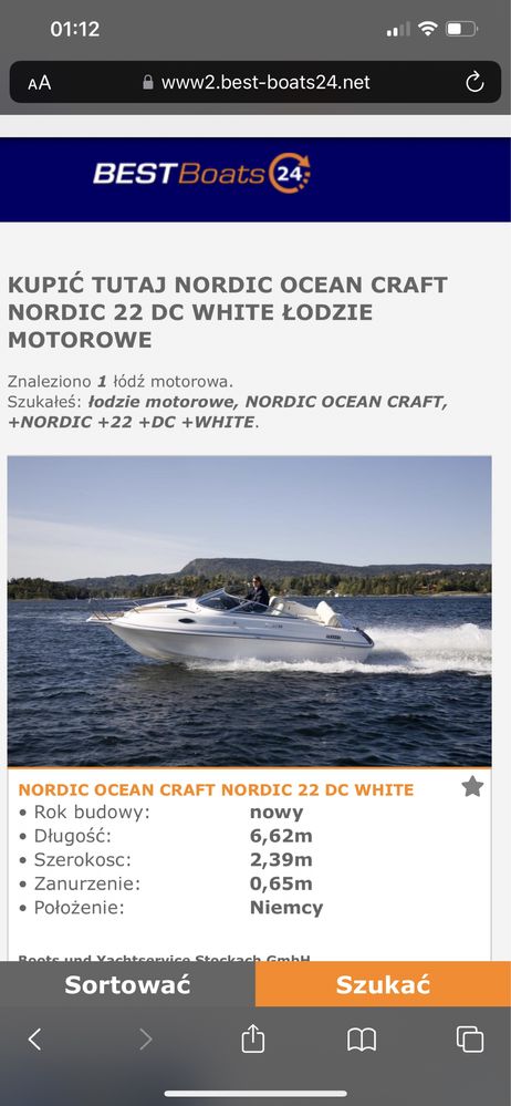 jacht łódź motorowa Nordic oceancraft 22 dc