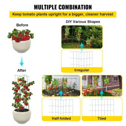 Gaiolas de tomate, suporte para plantas, 3 peças, aço, 3,3 pés, verde