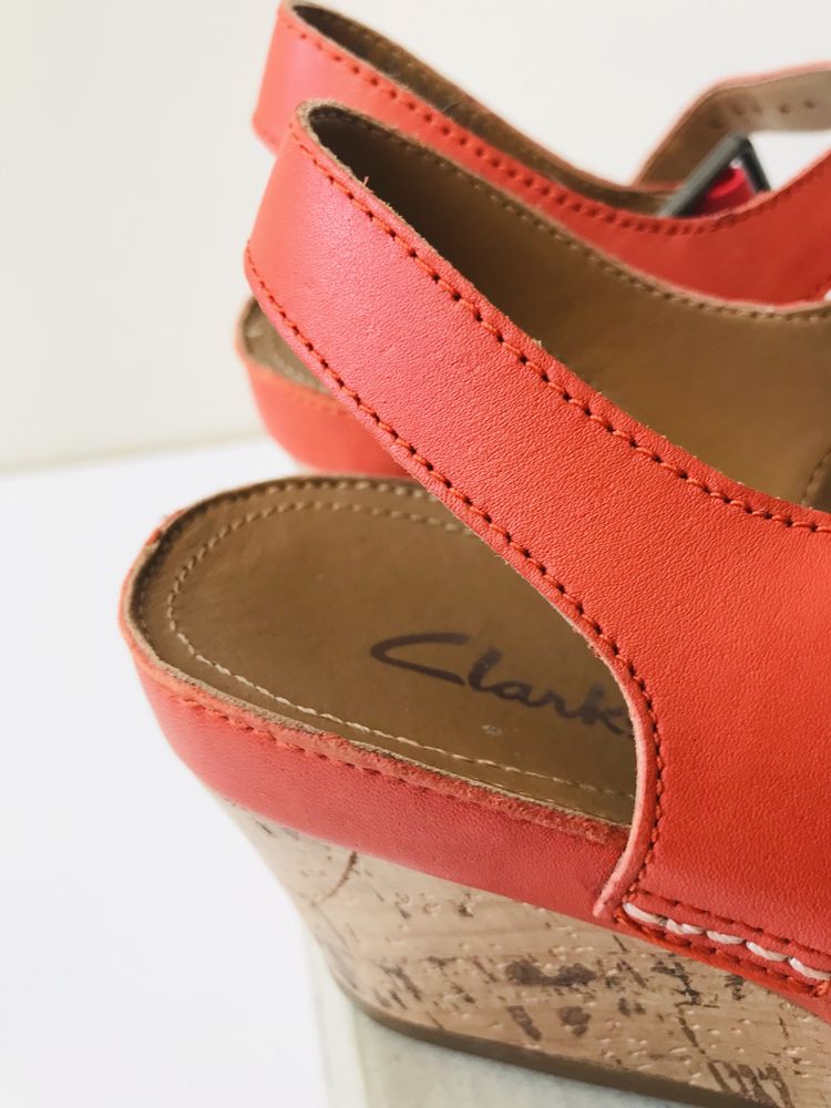 Buty - Sandały Clarks - Rusty Art, Orange. Skórzane. Vintage. Nowe