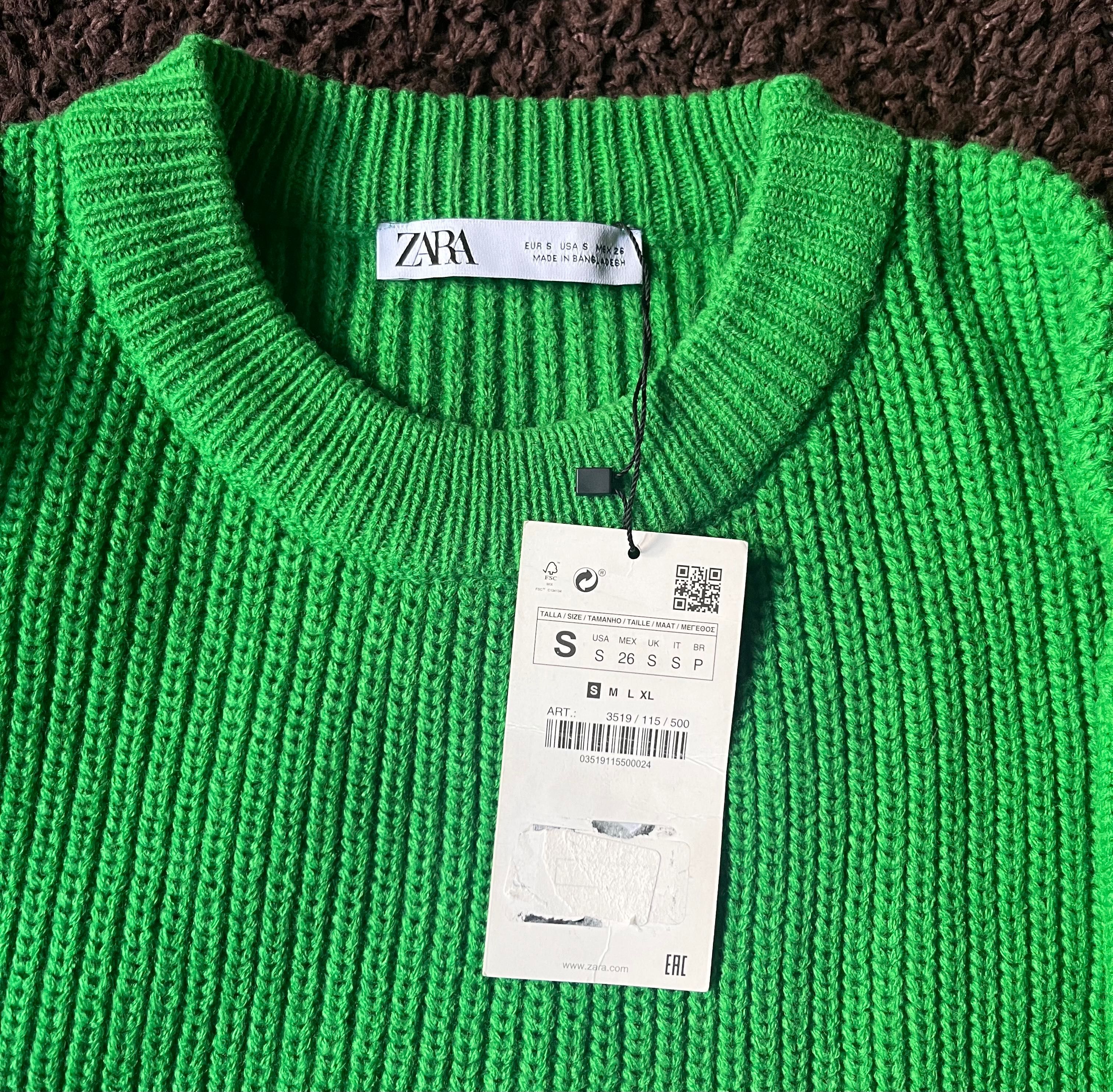 Zara sweter sweterek oversize zielony S 36 nowy