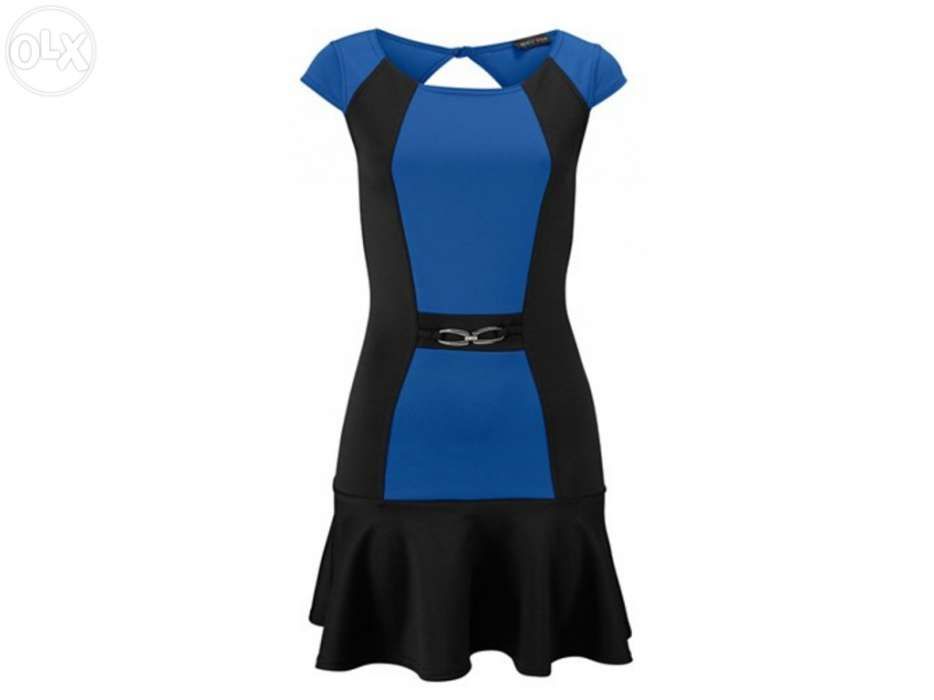 Vestido marca Melrose preto e azul tamanho 38 novo nunca usado