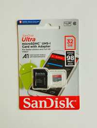 Cartão Memória MicroSD 32GB + Adaptador (Para Telemóvel)