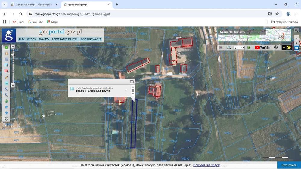 Działka Sidzina 11137/2 blisko zabudowań