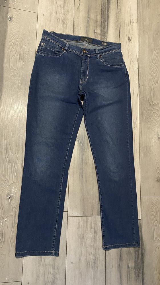 Spodnie BRAX 36/32 CADIZ Straight męskie jeansy jasny granat bawełna