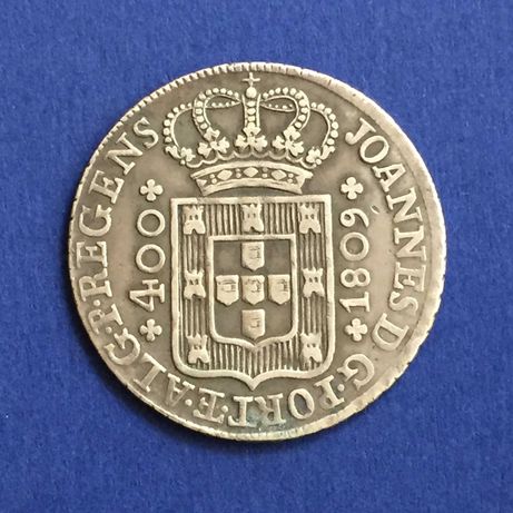 moeda CRUZADO 400 réis 1809 - D. João Príncipe Regente - prata